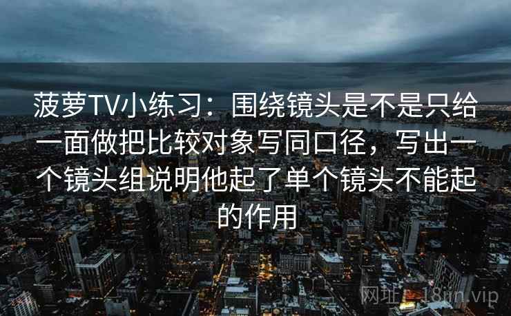 菠萝TV小练习：围绕镜头是不是只给一面做把比较对象写同口径，写出一个镜头组说明他起了单个镜头不能起的作用  第2张